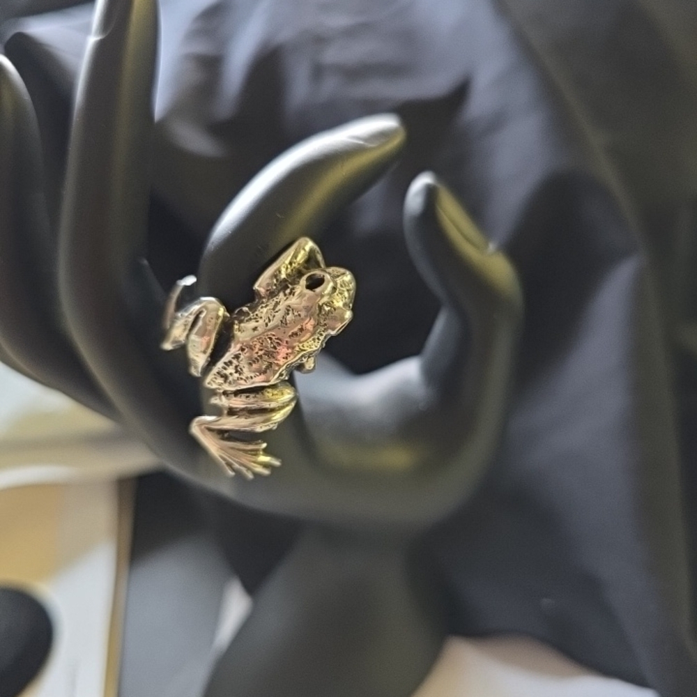 Silver Coqui Frog  Ring